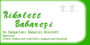 nikolett babarczi business card